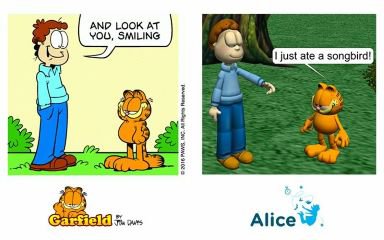 Alice Animating with Alice and Garfield Intro