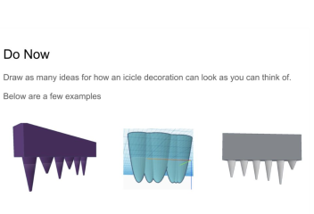 Autodesk Tinkercad Designing Icicles With Codeblocks in Tinkercad Activity