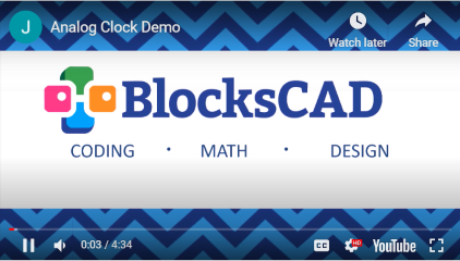 BlocksCAD Analog Clock Video