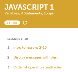 Code Avengers Javascript 1: Variables, If Statements, Loops Curriculum