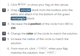 Code Avengers Javascript Demo: Blockly Flags Activity 2