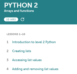 Code Avengers Python 2: Arrays And Functions Curriculum