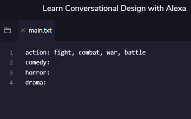 Codecademy Learn Conversational Design with Alexa Activity