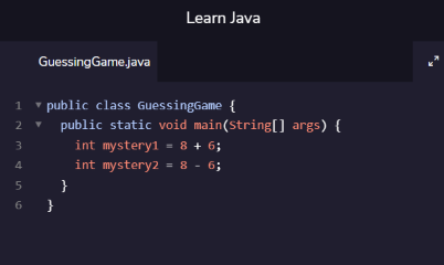 Codecademy Learn Java Activity 2