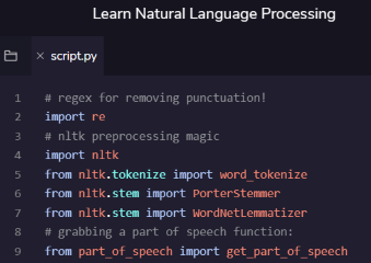 Codecademy Learn Natural Language Processing Activity 2