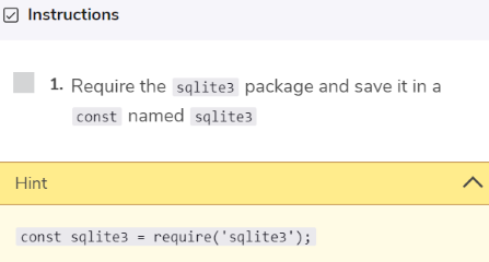 Codecademy Learn Node-SQLite Activity 2