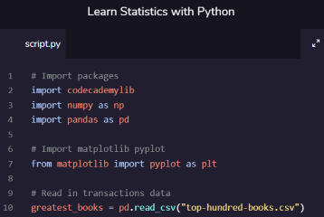 Codecademy Learn Statistics with Python Activity