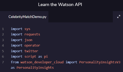 Codecademy Learn the Watson API Activity