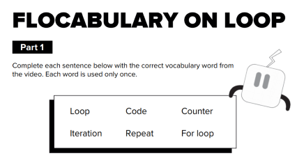 Flocabulary Coding: For Loops Lesson Plan Activity
