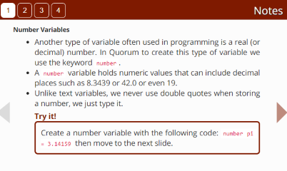 Quorum Accessible programming (with screenreader support) Activity