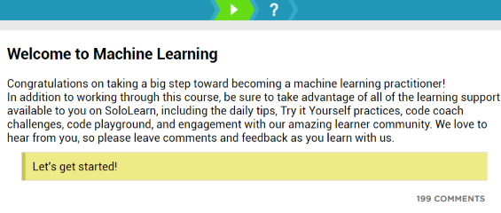 SoloLearn Machine Learning Lesson