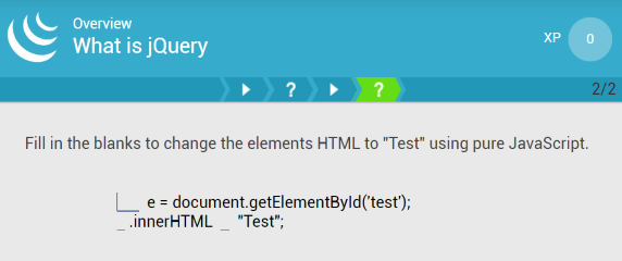 SoloLearn jQuery Tutorial Activity
