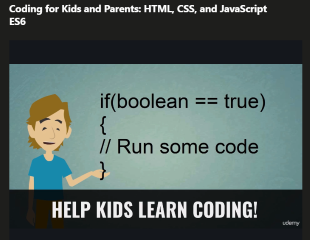 Udemy Coding for Kids and Parents: HTML, CSS, and JavaScript ES6 Video