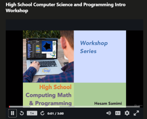 Udemy High School Computer Science and Programming Intro Workshop Video