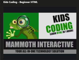 Udemy Kids Coding - Beginner HTML Video